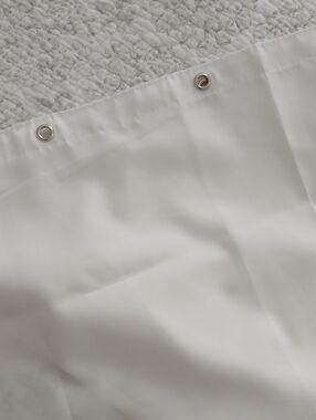 Shower Curtain Liner White 100% Polyester 70x72" Side Suction Tabs